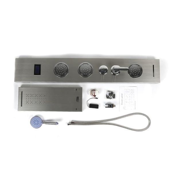 stainless steel lcd display screen socket 5 modes water shower head led waterfall light include hose bathroom accessories set sets
stainless steel lcd display screen socket 5 modes water shower head led waterfall light include hose bathroom accessories set sets