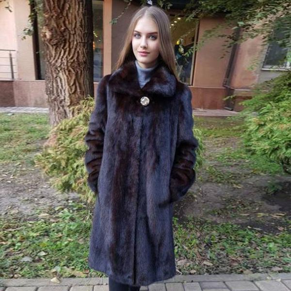 women's fur & faux winter real coat with turn down collar 2021 trendy mink jacket solid color overcoat warm fashion outwea, Black
women's fur & faux winter real coat with turn down collar 2021 trendy mink jacket solid color overcoat warm fashion outwea, Black
