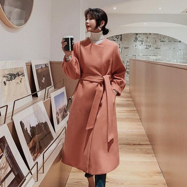 women's wool & blends winter warm thicken coat women elegant with belt long oversized outwear jacket female korea fahion cltothing 2021, Black
women's wool & blends winter warm thicken coat women elegant with belt long oversized outwear jacket female korea fahion cltothing 2021, Black