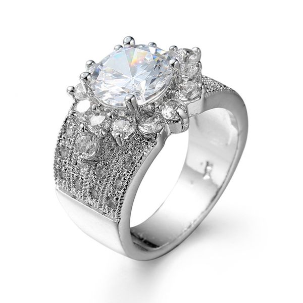 lady jewelry clear cz gem white gold filled engagement wedding party band ring sz6-10, Silver
lady jewelry clear cz gem white gold filled engagement wedding party band ring sz6-10, Silver