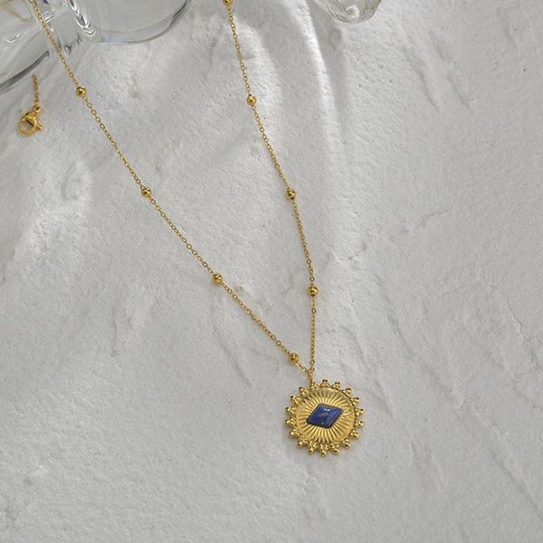 pendant necklaces stainless steel textured round eye for women rhombus natural stone beads chain collar necklace vintage jewelry, Silver
pendant necklaces stainless steel textured round eye for women rhombus natural stone beads chain collar necklace vintage jewelry, Silver