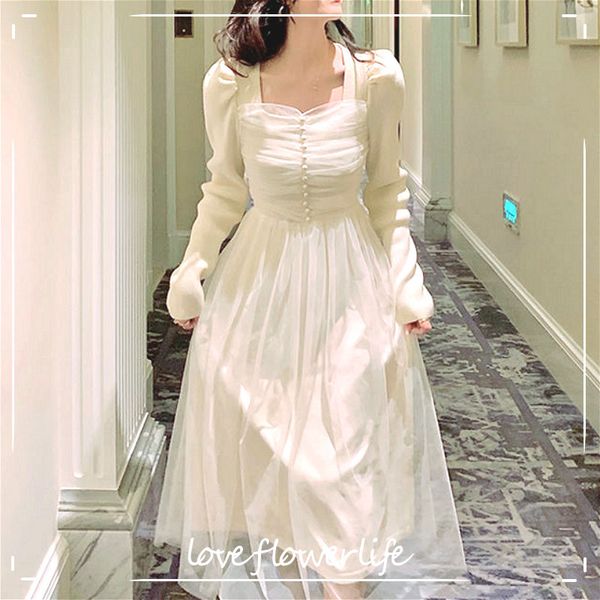 knit dress korea spring lace elegant dress ladies long sleeve square collar slim fairy office vintage dress women 210521, Black;gray
knit dress korea spring lace elegant dress ladies long sleeve square collar slim fairy office vintage dress women 210521, Black;gray