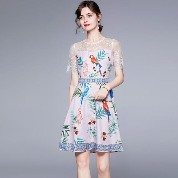 casual dresses 2021 summer women's blended lace handmade bird fashion print waist short sleeve dress, Black;gray
casual dresses 2021 summer women's blended lace handmade bird fashion print waist short sleeve dress, Black;gray