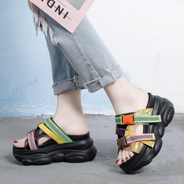 slippers summer mix color thick bottom wedge flip flops sandals mujer fashion womens heeled colorful buckle slides 2021, Black
slippers summer mix color thick bottom wedge flip flops sandals mujer fashion womens heeled colorful buckle slides 2021, Black