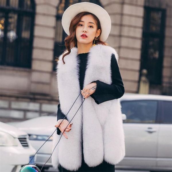 women's fur & faux autumn like vest solid color lady warm and comfortable medium length plus size plush coat, Black
women's fur & faux autumn like vest solid color lady warm and comfortable medium length plus size plush coat, Black