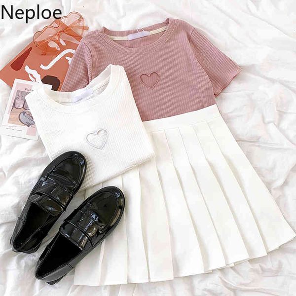 neploe short sleeve t shirts women summer lady shirt love heart hollow out tees korean fashion elastic slim fit white 210422
neploe short sleeve t shirts women summer lady shirt love heart hollow out tees korean fashion elastic slim fit white 210422