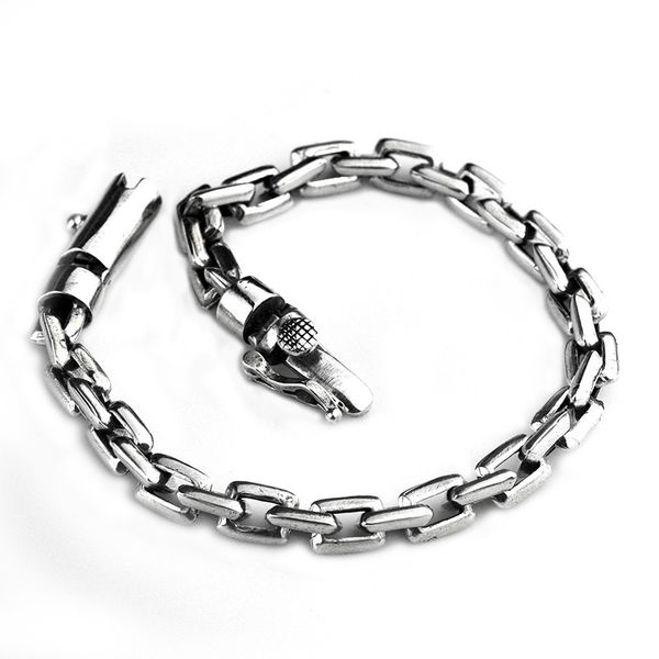 925 sterling silver bracelet men's chain trend light luxury high-end niche thick heavy industry fashion jewelry accessories, Black
925 sterling silver bracelet men's chain trend light luxury high-end niche thick heavy industry fashion jewelry accessories, Black