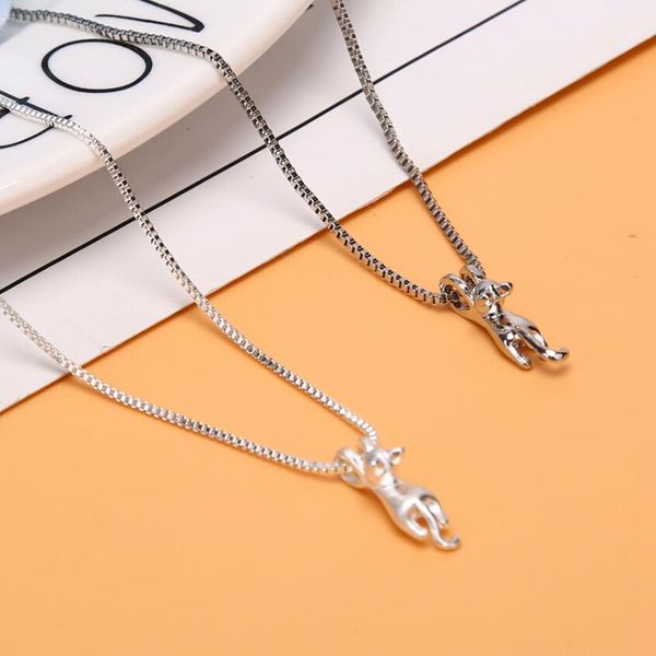 pendant necklaces fashion alloy lovely cat chain necklace choker clavicle statement jewelry gift, Silver
pendant necklaces fashion alloy lovely cat chain necklace choker clavicle statement jewelry gift, Silver
