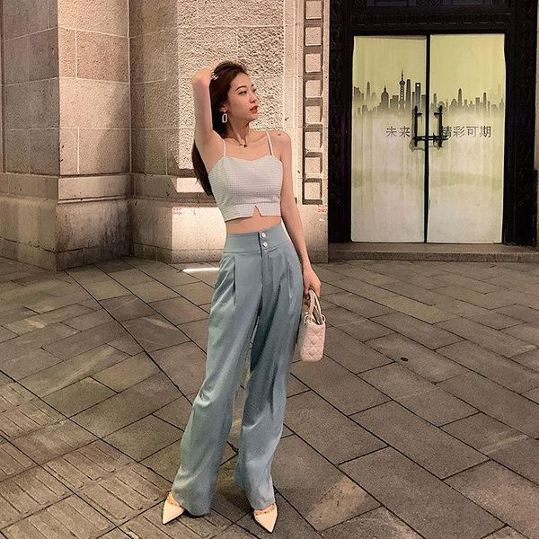 women spring summer casual loose suit female plaid vest + button high waist wide leg pant set lady elegant 2 piece h835 women's two pan, White
women spring summer casual loose suit female plaid vest + button high waist wide leg pant set lady elegant 2 piece h835 women's two pan, White