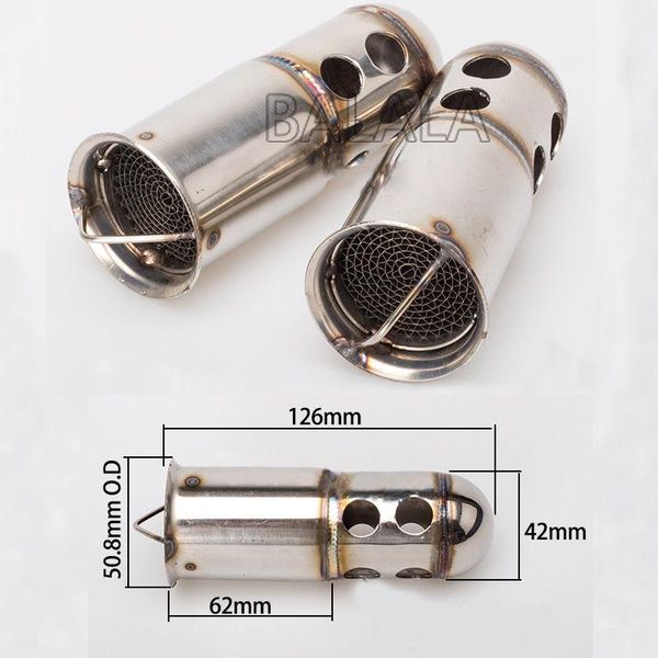 motorcycle exhaust system 126mm length muffler pipe adjustable db killer stainless steel noise catalyst
motorcycle exhaust system 126mm length muffler pipe adjustable db killer stainless steel noise catalyst