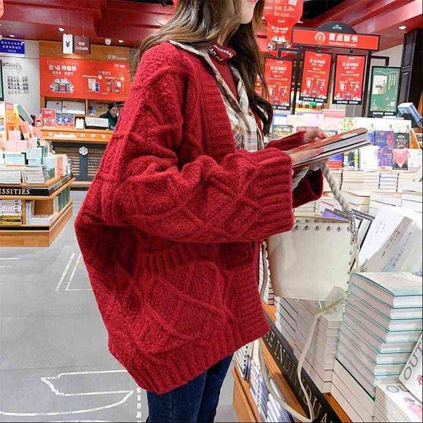 long women sweaters cardigan solid color pocket v neck thick bat sleeve casual sweater loose autumn winter, White;black
long women sweaters cardigan solid color pocket v neck thick bat sleeve casual sweater loose autumn winter, White;black