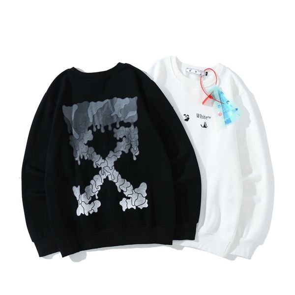 autumn and winter tide 2021 br new off letter melting warning line printed men's women's casual loose sweater, Black
autumn and winter tide 2021 br new off letter melting warning line printed men's women's casual loose sweater, Black