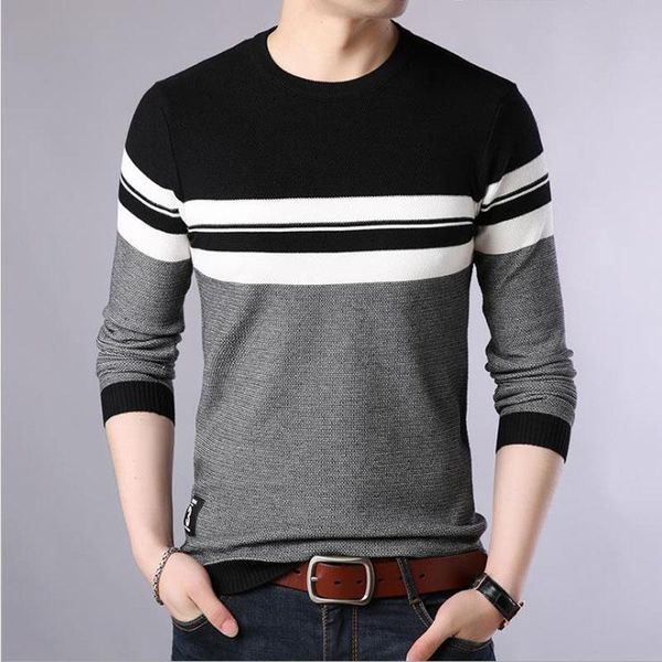 men's sweater warm splicing round neck casual slim pullover m03 sweaters, White;black
men's sweater warm splicing round neck casual slim pullover m03 sweaters, White;black