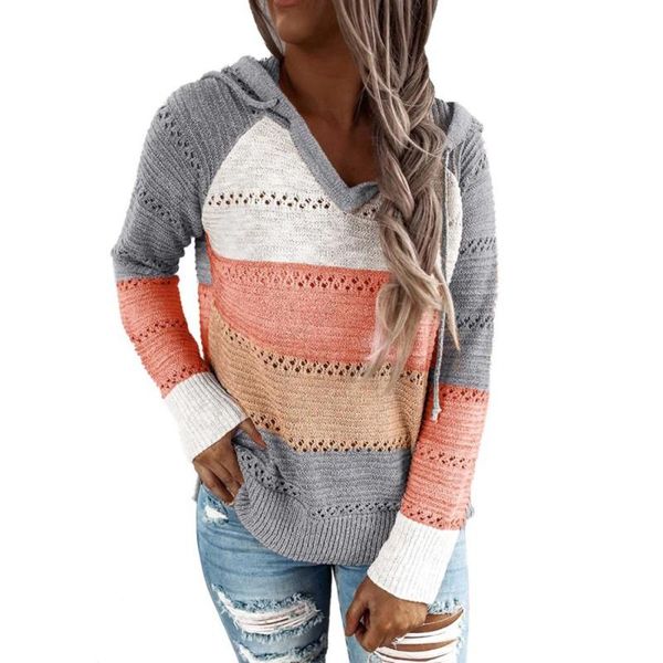 women's sweaters autumn women v neck patchwork hooded sweater casual long sleeve knitted winter striped loose pullover jumpers, White;black
women's sweaters autumn women v neck patchwork hooded sweater casual long sleeve knitted winter striped loose pullover jumpers, White;black