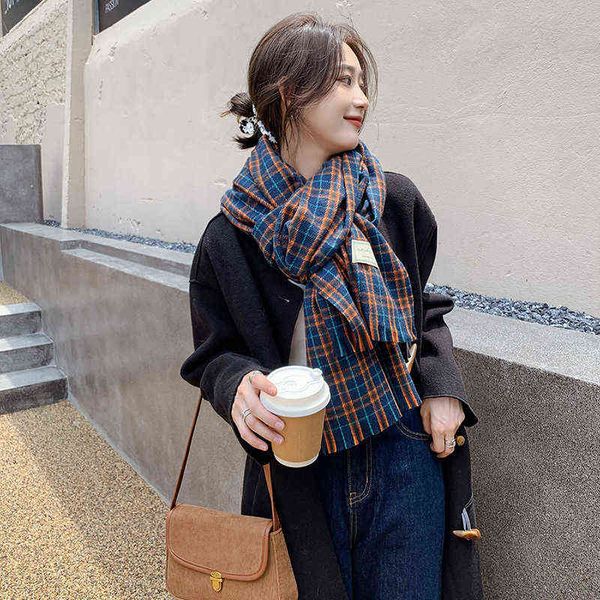 scarves east gate imitation cashmere scarf women's autumn and winter korean version versatile contrast color lattice simple warm bib, Blue;gray
scarves east gate imitation cashmere scarf women's autumn and winter korean version versatile contrast color lattice simple warm bib, Blue;gray