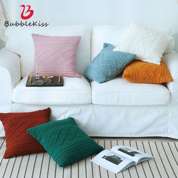 cushion/decorative pillow bubble kiss 2021 diamond pattern knitted cover pure color pillowcase cushion for sofa washable office throw case
cushion/decorative pillow bubble kiss 2021 diamond pattern knitted cover pure color pillowcase cushion for sofa washable office throw case