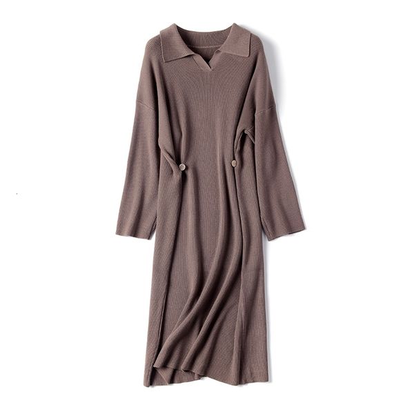 women's knits & tees sweater dress autumn winter thin polo collar korean sweaters long over knee loose knit dress high street pull, White
women's knits & tees sweater dress autumn winter thin polo collar korean sweaters long over knee loose knit dress high street pull, White