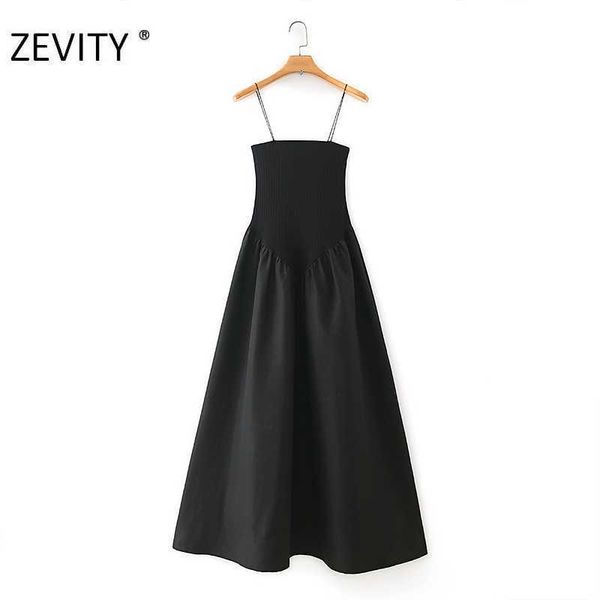 zevity women spaghetti strap vestido elastic patchwork balck dress chic female pleat casual slim party sling dresses ds4391 210603, Black;gray
zevity women spaghetti strap vestido elastic patchwork balck dress chic female pleat casual slim party sling dresses ds4391 210603, Black;gray