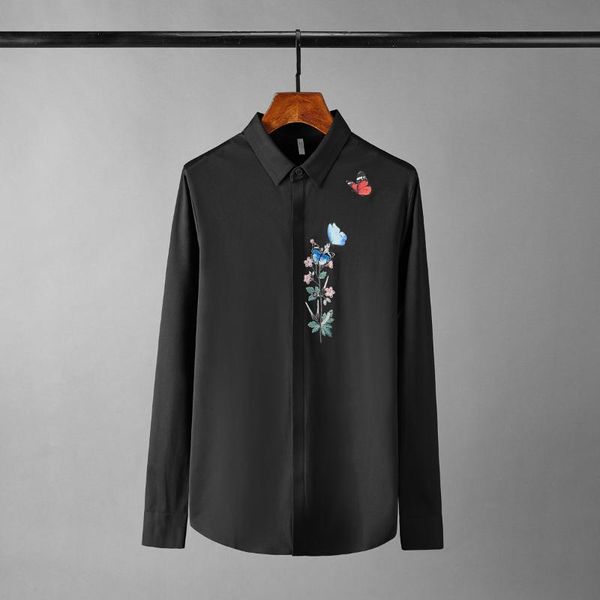 men's casual shirts butterfly printed mens long sleeve business and male fashion slim fit man 4xl, White;black
men's casual shirts butterfly printed mens long sleeve business and male fashion slim fit man 4xl, White;black