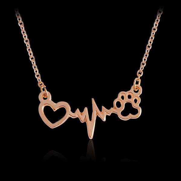 pendant necklaces love heart electrocardiogram necklace dog's footprint choker charms fashion simple style, Silver
pendant necklaces love heart electrocardiogram necklace dog's footprint choker charms fashion simple style, Silver