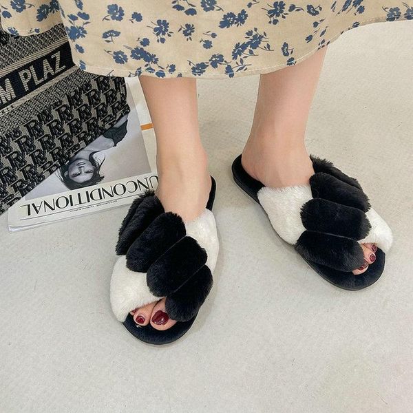 slippers women faux fur 2021 furry female style flat-bottomed comfort non-slip home shoes autumn winter warm, Black
slippers women faux fur 2021 furry female style flat-bottomed comfort non-slip home shoes autumn winter warm, Black