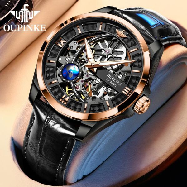 wristwatches oupinke skeleton men's automatic mechanical watch luminous sapphire men see-through window skin sport fashion reloj hombre, Slivery;brown
wristwatches oupinke skeleton men's automatic mechanical watch luminous sapphire men see-through window skin sport fashion reloj hombre, Slivery;brown