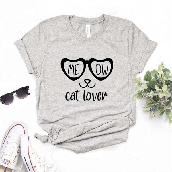 meow cat lover print women t shirts cotton casual funny yong girl tee a 1375, White