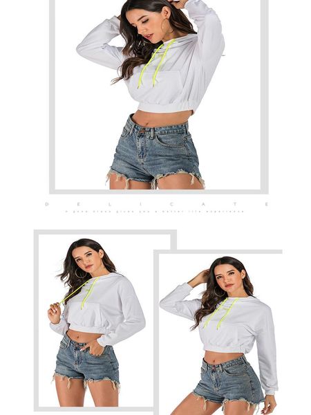 women's hoodies & sweatshirts autumn 2021 solid short hoodie letter front pocket cropped, Black
women's hoodies & sweatshirts autumn 2021 solid short hoodie letter front pocket cropped, Black