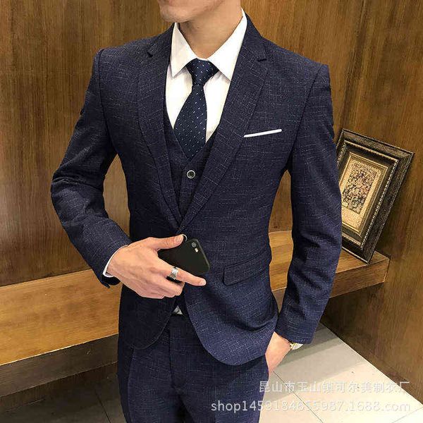 luxury men's suits blazers 2021 busins stripe grid three piece set spring korean slim fit men's suit, White;black
luxury men's suits blazers 2021 busins stripe grid three piece set spring korean slim fit men's suit, White;black