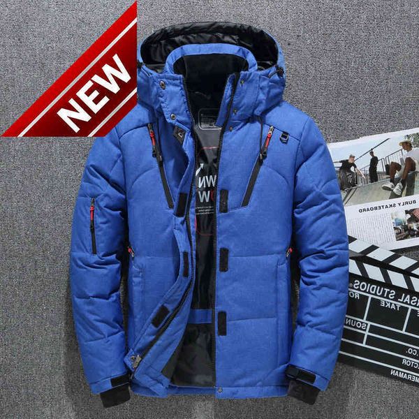 duck thick white men's down jacket snow parkas male warm hooded windproof winter outerwear, Black
duck thick white men's down jacket snow parkas male warm hooded windproof winter outerwear, Black