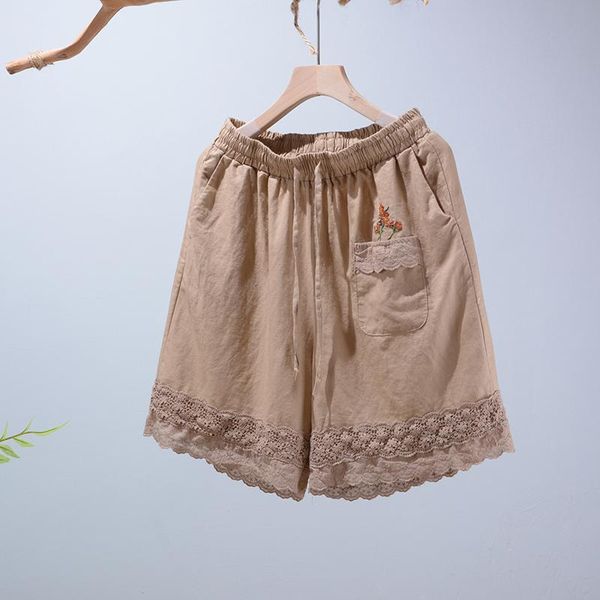 women's shorts 2021 summer cotton embroidery sweet elastic waist n821-82, White;black
women's shorts 2021 summer cotton embroidery sweet elastic waist n821-82, White;black