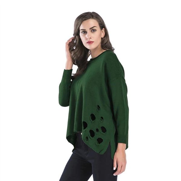 women's sweaters european and american autumn winter personality fashion solid color long-sleeved hole knit sweater women, White;black
women's sweaters european and american autumn winter personality fashion solid color long-sleeved hole knit sweater women, White;black