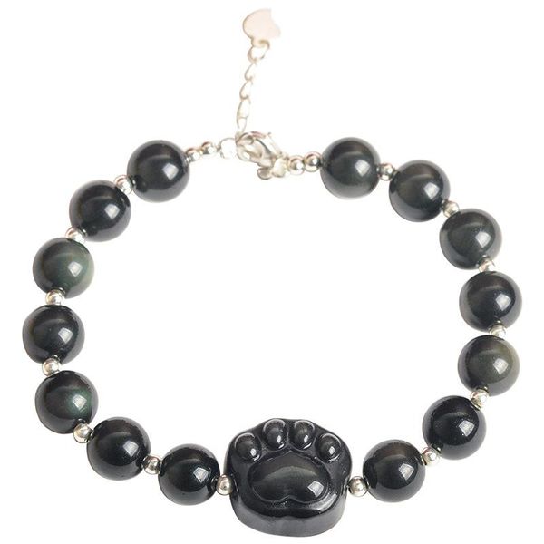 beaded, strands genuine black obsidian gold natural stone bracelets round bead with cat claw bracelet for men women energy fashion jewelry
beaded, strands genuine black obsidian gold natural stone bracelets round bead with cat claw bracelet for men women energy fashion jewelry