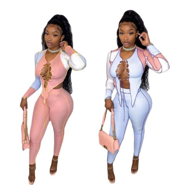 women's two piece pants zoctuo 2 pieces ladies outfits bandage long sleeve and pencil sets tight set for girls patchwork knitted, White
women's two piece pants zoctuo 2 pieces ladies outfits bandage long sleeve and pencil sets tight set for girls patchwork knitted, White