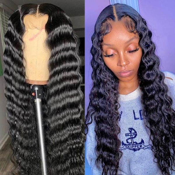 lace wigs deep wave natural color 13x4 front human hair for black women brazilian remy pre plucked bleached kots, Black;brown
lace wigs deep wave natural color 13x4 front human hair for black women brazilian remy pre plucked bleached kots, Black;brown
