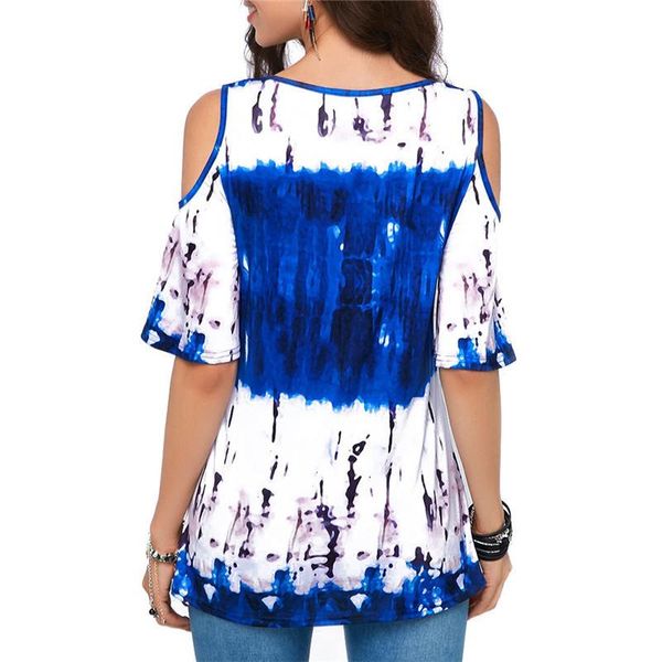 women's t-shirt women oversized printed short-sleeved hollow out sleeve tie-dye, White
women's t-shirt women oversized printed short-sleeved hollow out sleeve tie-dye, White