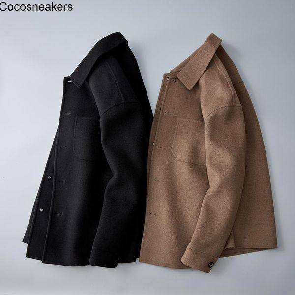 men's wool & blends autumn and winter double-sided jacket korean version slim fitting shirt collar work clothes youth fashion short, Black
men's wool & blends autumn and winter double-sided jacket korean version slim fitting shirt collar work clothes youth fashion short, Black