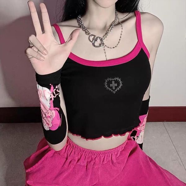 Gothic Tops Fashion Black Women Cami Contrast Color Crop Top Summer Clothes For Female Japan Basic Vests, White
Gothic Tops Fashion Black Women Cami Contrast Color Crop Top Summer Clothes For Female Japan Basic Vests, White