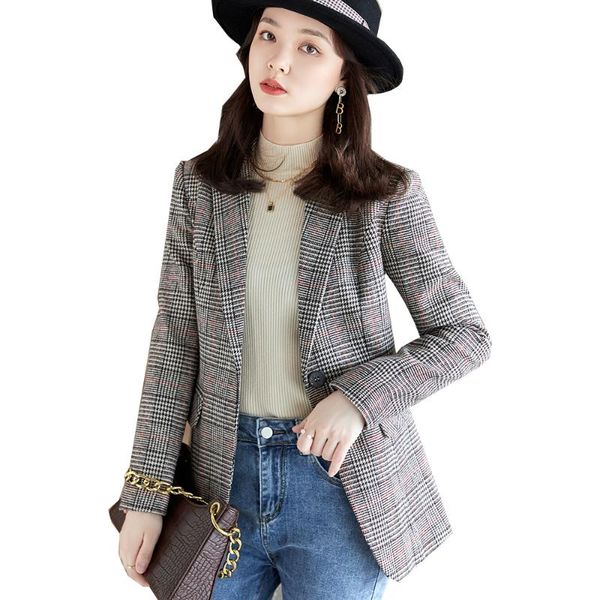 women's suits & blazers fashion woman gray coffee khaki plaid blazer arrival female spring autumn outwear casual girl jackets coat, White;black
women's suits & blazers fashion woman gray coffee khaki plaid blazer arrival female spring autumn outwear casual girl jackets coat, White;black