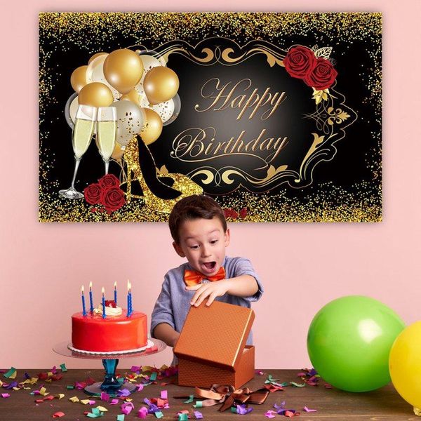 party decoration glitter gold happy birthday backdrop red rose golden balloons background for decorations supplies 5.9x3.6ft
party decoration glitter gold happy birthday backdrop red rose golden balloons background for decorations supplies 5.9x3.6ft