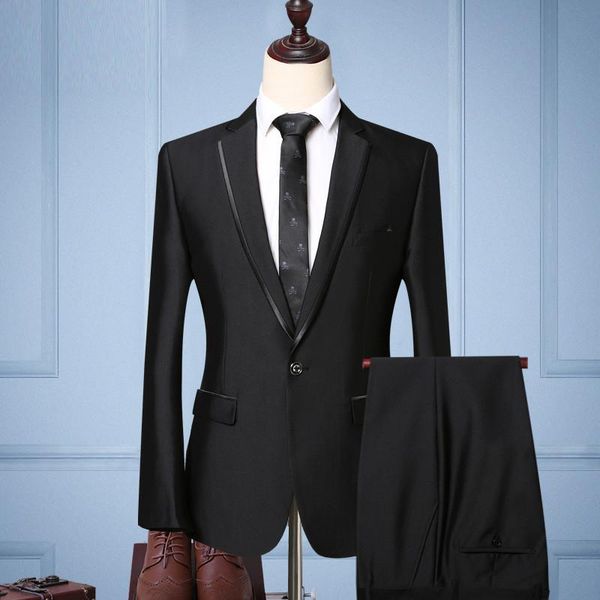 men's suit slim gentleman two-piece (coat + pants) business formal wedding banquet dress suits & blazers, White;black
men's suit slim gentleman two-piece (coat + pants) business formal wedding banquet dress suits & blazers, White;black