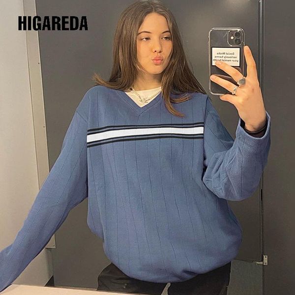 women's sweaters higareda striped v neck oversized sweater women casual loose knitted jumper ladies preppy style vintage korean knitwea, White;black
women's sweaters higareda striped v neck oversized sweater women casual loose knitted jumper ladies preppy style vintage korean knitwea, White;black