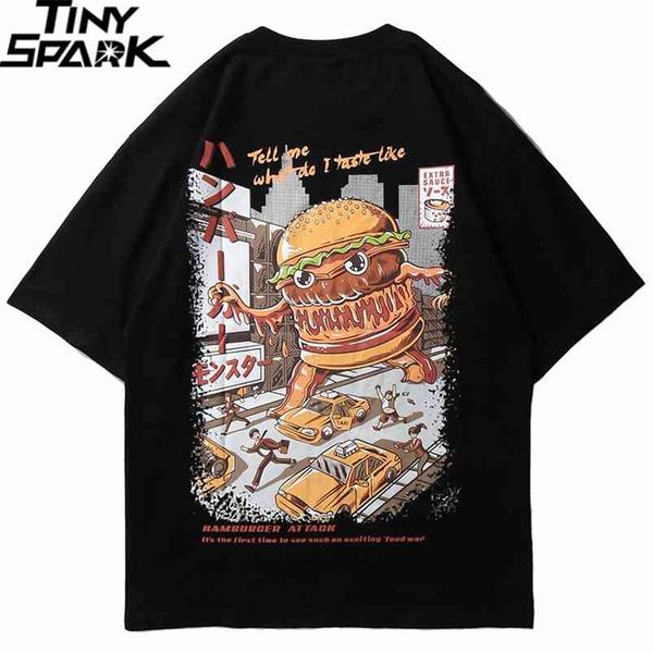 men hip hop t shirt hamburger monster attack japanese harajuku funny t-shirt streetwear summer tshirt cotton tees new 210329, White;black
men hip hop t shirt hamburger monster attack japanese harajuku funny t-shirt streetwear summer tshirt cotton tees new 210329, White;black