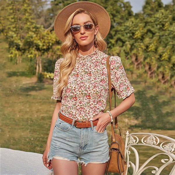 women's t-shirt 2021 stand-up collar pleated floral right-angle shoulder retro style plus size women clothing, White
women's t-shirt 2021 stand-up collar pleated floral right-angle shoulder retro style plus size women clothing, White