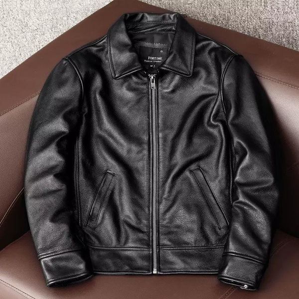 men's leather & faux men 2021 autumn fashion short genuine coats real cow jackets male plus size slim casual outwear o14, Black
men's leather & faux men 2021 autumn fashion short genuine coats real cow jackets male plus size slim casual outwear o14, Black