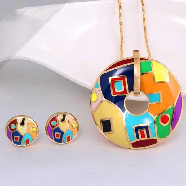 earrings & necklace zlxgirl selling fashion enamel stainless steel pendant with earring jewelry sets russian design gold chain, Silver
earrings & necklace zlxgirl selling fashion enamel stainless steel pendant with earring jewelry sets russian design gold chain, Silver