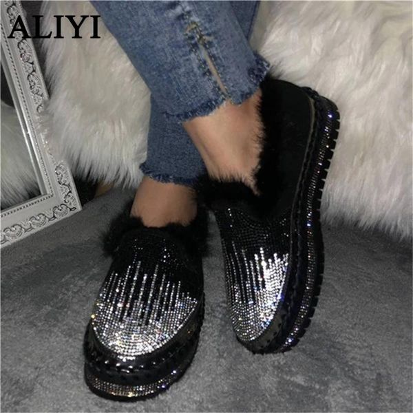 boots winter warm loafers bling rhinestone fur slip on ladies flat snow shoes larged-size 35-43 women thick bottom ankle, Black
boots winter warm loafers bling rhinestone fur slip on ladies flat snow shoes larged-size 35-43 women thick bottom ankle, Black