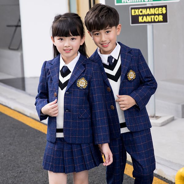 children class suit set boys girls college school uniform performance costume kids plaid blazer jackets pants 2pcs clothes sets, Black
children class suit set boys girls college school uniform performance costume kids plaid blazer jackets pants 2pcs clothes sets, Black