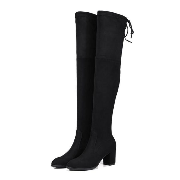boots flock leather women over the knee lace up high heels autumn woman shoes winter, Black
boots flock leather women over the knee lace up high heels autumn woman shoes winter, Black