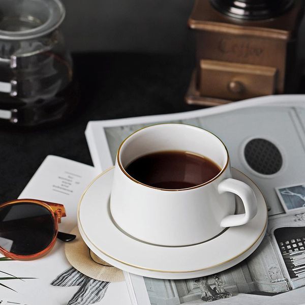 mugs european-style small luxury coffee cup and saucer set ceramic household mug single water simple delicate english
mugs european-style small luxury coffee cup and saucer set ceramic household mug single water simple delicate english